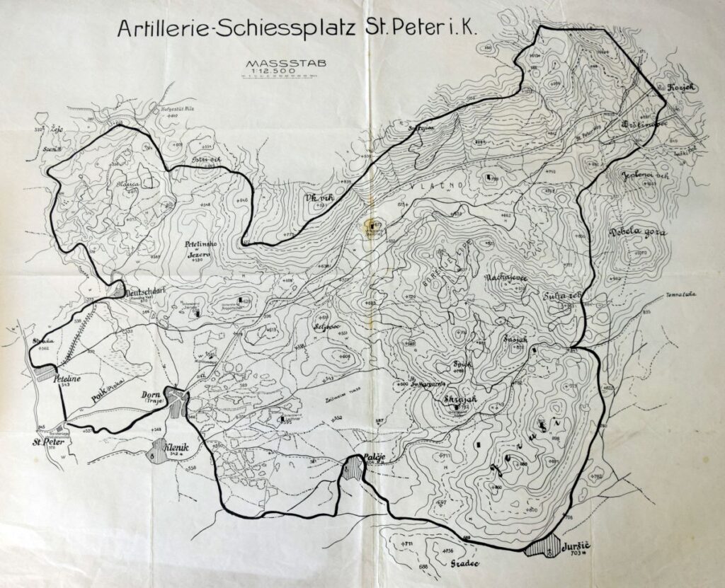 Topografska skica s topografskimi imeni.