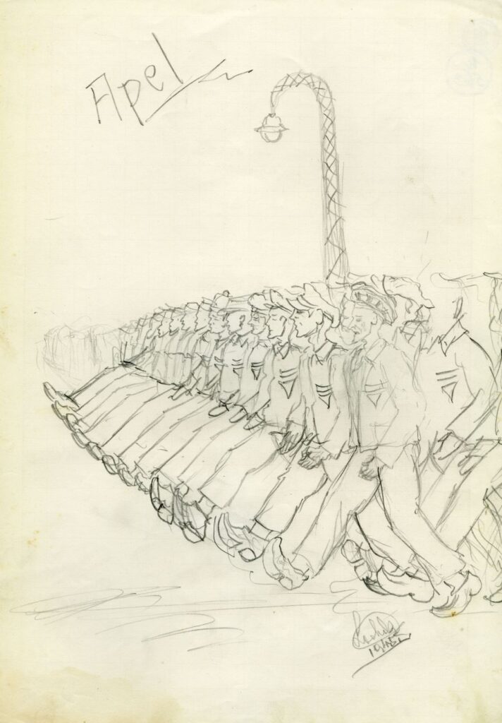 Milan Lorbek, Apel, 1945, svinčnik.