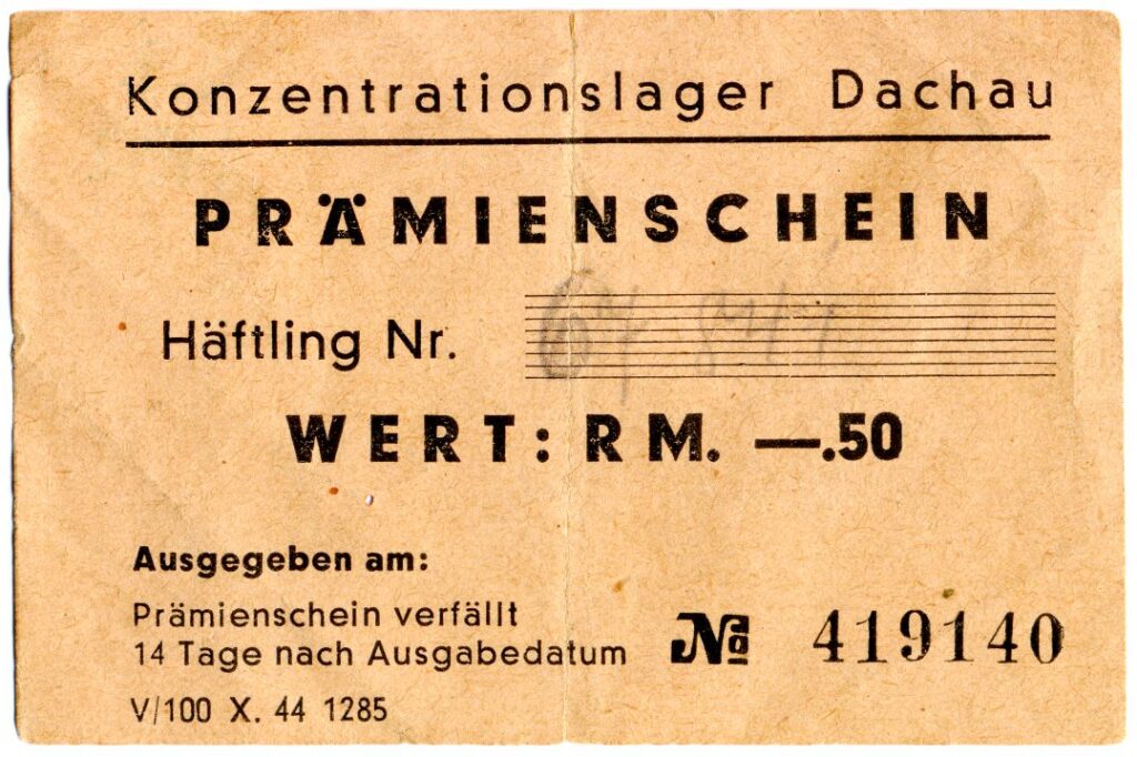 Prämienschein iz KT Dachau.