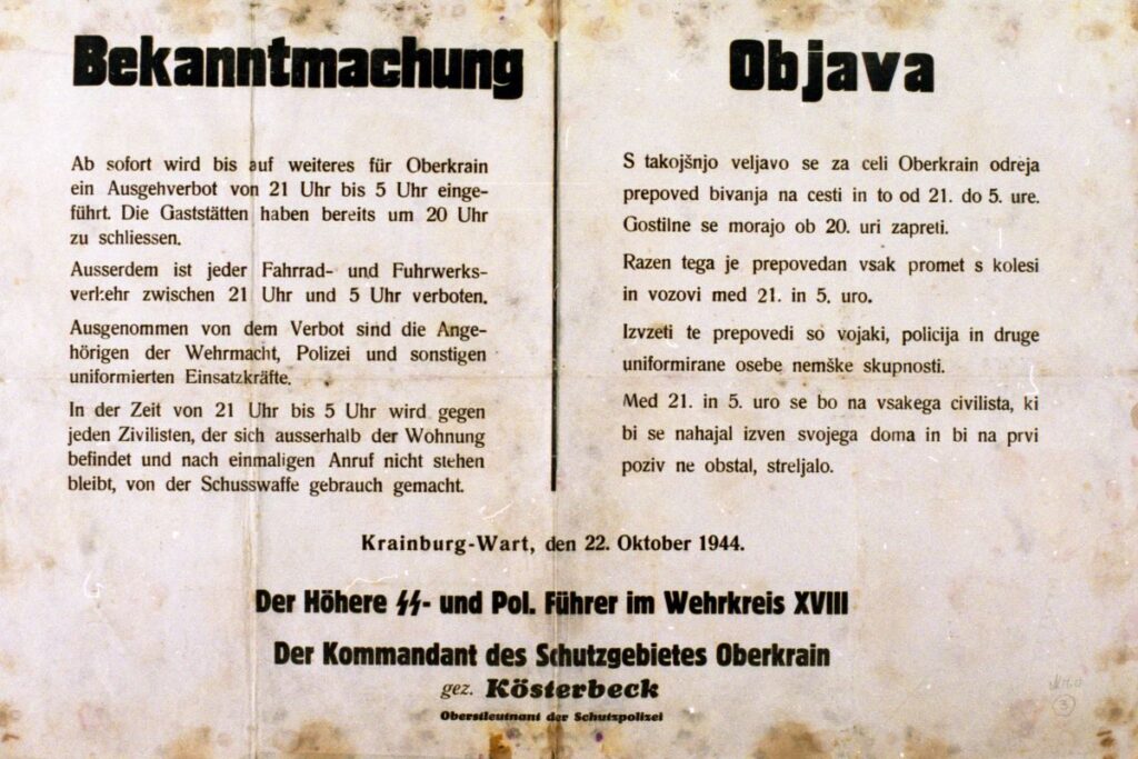 Nemški plakat, 22. 10. 1944. Hrani: MNSZS.