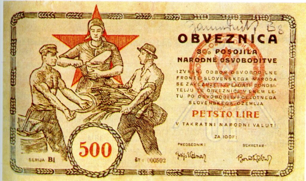 Obveznica posojila narodne osvoboditve. Hrani: MNSZS.