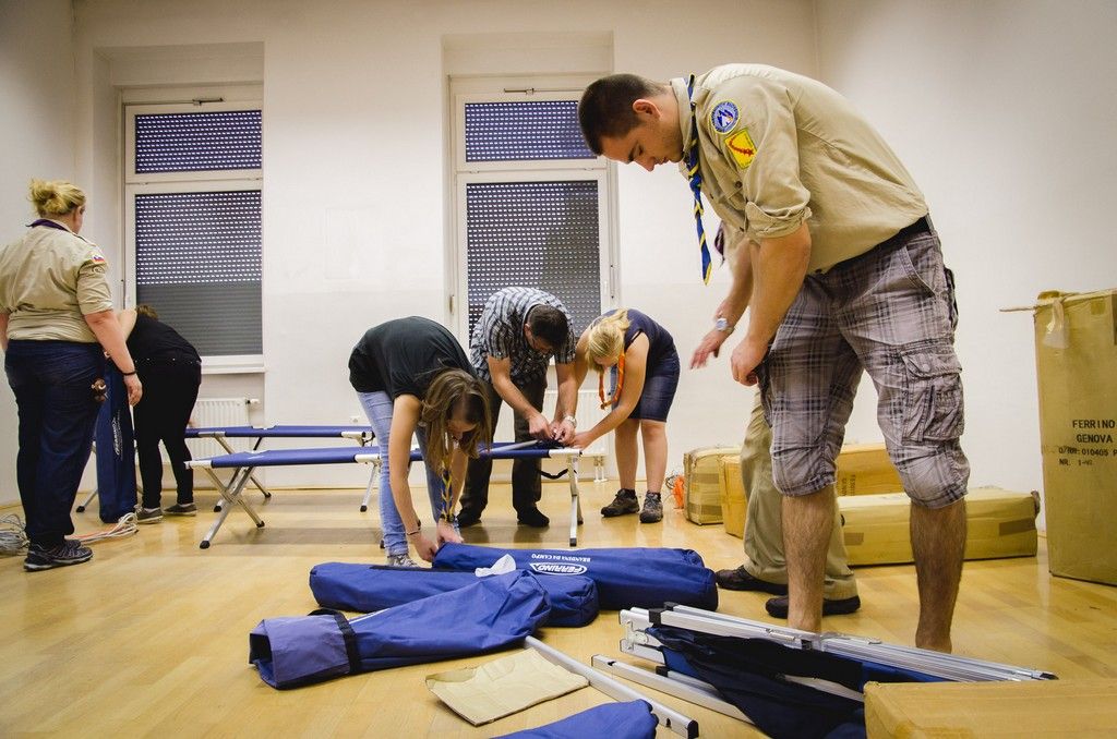 Priprava napihljivih blazin.