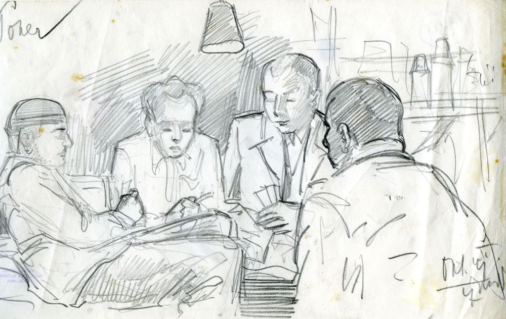 Moški med igro pokra.