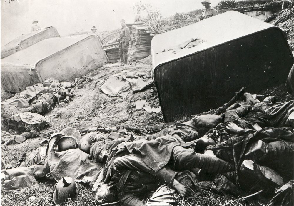 Vojno bojišče z žrtvami.