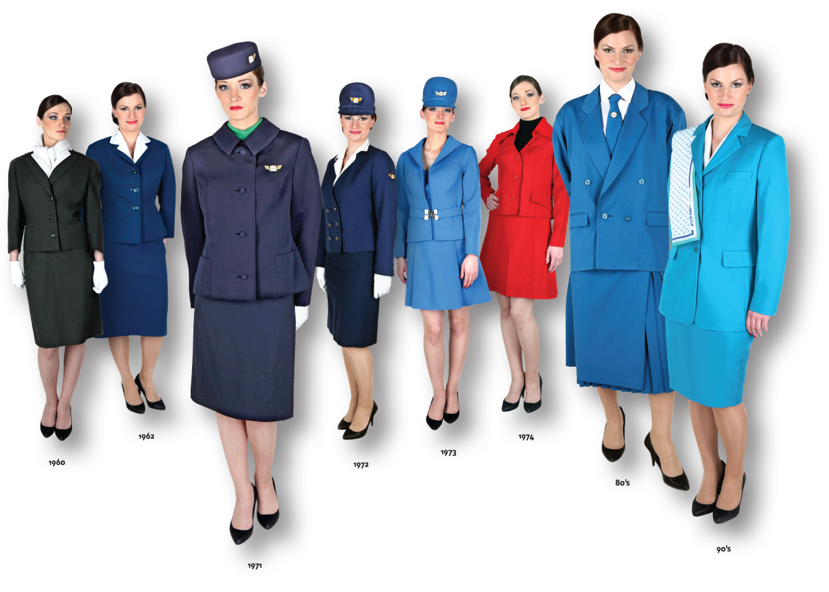 Stevardese v unfiormah.
